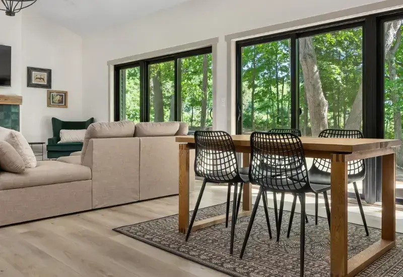 Hardwood floor, living room and dining area, Capitola, CA.