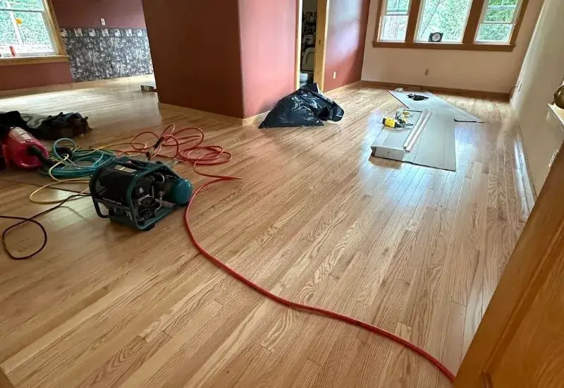 Hardwood floor refinished in Santa Cruz CA